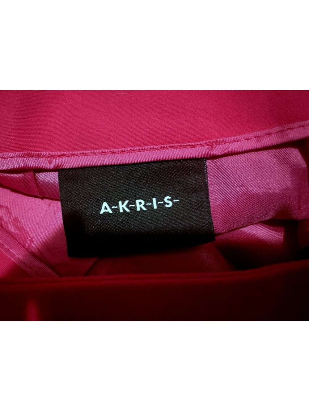 A-K-R-I-S- Zip Pocket Pencil Skirt Sz 12 Cherry Pink Cotton Blend Fully Lined